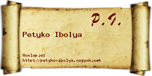 Petyko Ibolya névjegykártya